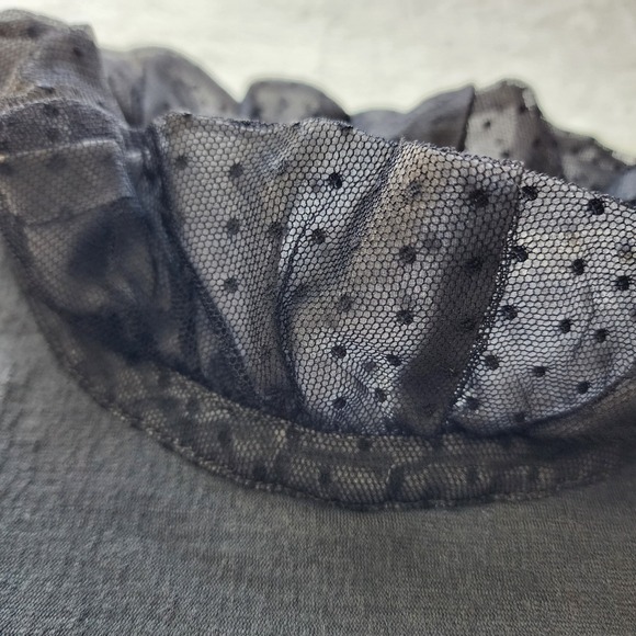 Peter Som Wool Ruffle Neck Blouse Womens 10 Puff Sleeve Textured Designer Top - Picture 11 of 15